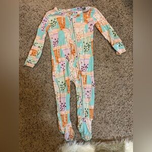 Posh Peanut Boba time Double Zip Kids Footie